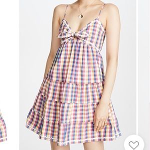 English Factory Gingham Multi Mini Dress Size Medium